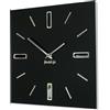 FLEXISTYLE Orologio da parete 30 cm, design senza ticchettio, oro moderno, quadrato, 3D, bagno, soggiorno (nero argento)