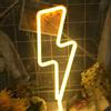 NIWWIN Fulmine Neon,luce di segnalazione al neon, Esports Room Atmosfera Luce,Alimentazione a batteria USB/3 AA,decorazione della stanza dei bambini, Decorazione di illuminazione per feste. (Caldo)