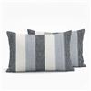 ViaElayu Federe Cuscini Divano 30x50 Righe Grigio Scuro e Grigio Blu Primavera Estate Copricuscini Decorativi Moderno Copricuscino Lavabile Vintage Rettangolare per Soggiorno Camera Esterni Confezione da 2