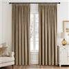 EMEMA Tenda in velluto con nastro arricciato H-beige, tende in velluto per decorazione, tende oscuranti per soggiorno e camera da letto, set di 2, belle e pesanti tende termiche in velluto con nastro
