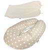 baby idea Babysanity® Cuscino Gravidanza (Interno + 2 Federe) Di Qualità' Allattamento Confortevole Del Neonato Per Dormire Sostegno Mamma Bambino Cotone 100% - Made In Italy - Stella riga beige