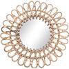 Densony Specchio da parete in rattan, rotondo, 40 cm, scandinavo, decorativo, per soggiorno, corridoio, bagno, set di montaggio incluso