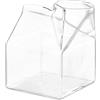 HERCHR carino chiaro latte tazza, contenitore per il latte a forma di tazza in vetro di cartone, bicchieri da cocktail in cartone da 250 ml, Tazza Trasparente Irregolare per vino, latte, acqua calda