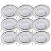 Oktaplex lighting Sedan Set di 9 faretti a incasso a LED - con modulo LED da 4,8 W 4000K 230V 380lm bianca neutra 110° - Spot in acciaio inox spazzolato, misura del foro 60-70 mm