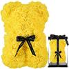 Rose Teddy Bear Orsacchiotto rosa orso rosa orsetto fiori rosa orsacchiotto,regali per mamma donne regali per ragazze adolescenti regali per madri anniversario compleanno san valentino- orso rosa con scatola (giallo)