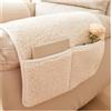 ILiemao Fodera per Poggiatesta Copri Braccioli Divano Pelle Copribraccioli per Poltrona Relax Rimovibili 1 Posto 2 3 Posti Natalizi Universali Copripoltrona Reclinabile(Beige,Bracciolo 1 pz)