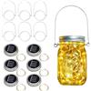 RNPKZ 6 luci solari di ricambio, 30 LED Mason Jar, lanterna solare per esterni, con ganci, impermeabili, con coperchio per barattoli, per giardino, terrazza, balcone, feste