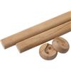 Cammeciso Asta Appendiabiti in Legno,Asta Appendiabiti da Armadio di Legno,Kit Asta Ovale in Legno per Armadio,Facile da Installare,Salvaspazio per Camera,con raccordi,per Vestiti