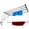 KADAX Stendibiancheria da soffitto 5x160cm, stendibiancheria salvaspazio per montaggio a soffitto, stendibiancheria per il soffitto, stendibiancheria da soffitto in acciaio (Nero)