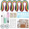 Woohome Strisce di Carta Quilling Tools Kit, 14 Attrezzi di Attrezzi e 1300 Strisce di Carta all-in-One, per Creazioni Artigianali