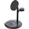 Green Cell MSST-GC-3IN1-B caricatore per dispositivi mobili Cuffie, auricolari, smartphone, smartwatch Nero Ricarica wireless Auto