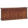 Milani Home - madia credenza in legno massello 205 x 42 x 86 cm, tinta noce, stile arte povera
