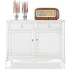 Milani Home - madia credenza in legno massello 145 x 49 x 116 cm, bianco