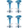 Milani Home - Set Di 4 Sgabelli Da Bar Albergo Hotel Sedia Cucina Con Poggiapiedi Altezza Regolabile Girevole Stile Moderno Di Design Contemporaneo , 38.5x38.5x65-86.5 - Blu