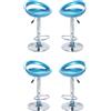 Milani Home - Set Di 4 Sgabelli Da Bar Albergo Hotel Sedia Cucina Con Poggiapiedi Altezza Regolabile Girevole Stile Moderno Di Design Contemporaneo , 43.7x46.5x77.5-98 - Blu