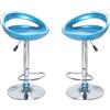 Milani Home - Set Di 2 Sgabelli Da Bar Albergo Hotel Sedia Cucina Con Poggiapiedi Altezza Regolabile Girevole Stile Moderno Di Design Contemporaneo , 43.7x46.5x77.5-98 - Blu