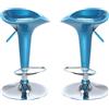 Milani Home - Set Di 2 Sgabelli Da Bar Albergo Hotel Sedia Cucina Con Poggiapiedi Altezza Regolabile Girevole Stile Moderno Di Design Contemporaneo , 38.5x38.5x65-86.5 - Blu