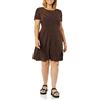 Amazon Essentials Abito a Trapezio a Girocollo con Maniche Corte Arricciate (Disponibile in Taglie Forti) Donna, Marrone Toffee Scuro Maculata, L