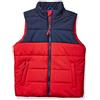 Amazon Essentials Gilet Imbottito Pesante da Esterno Bambini e ragazzi, Blu Marino Rosso Color Block, 11-12 anni
