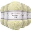 Utopia Crafts Velvet Lux - Filato di ciniglia super morbido per lavorare a maglia e uncinetto, 5 confezioni da 100 g (limone chiaro)