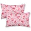 AGAYNA Set di 2 federe per cuscini di San Valentino, 30 x 50 cm, rosa, rosso, bianco, decorazione per divano, San Valentino, anniversario, per interni ed esterni, decorazione per divano e letto