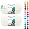 120 Gründl Funny Uni - filato ciniglia morbido e spesso - lana ciniglia per uncinetto e maglia - - coperte e accessori - 100% poliestere - 2 gomitoli da 100 g / 120 m - ferri n. 5-6 - crema