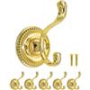 Fuxxer® Ganci antichi in ferro, 75 x 50 mm, set da 5 pezzi, ottone, oro