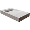Bernstein Lavabo a parete o da appoggio PB2155 in solid surface (Solid Stone) - bianco opaco - 100 x 50 x 12 cm