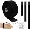 Tuxvealu 5cm x 5m Fascette Fermacavi Riutilizzabili con 25 Fibbie, Fascette a Strappo, Cinghie Fermacavi per Cable Management, Organizzatore Cavi per Casa, Ufficio e Giardino(Nero)