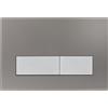 Mendorio Placca di Comando WC, Compatibile con Geberit Sigma, UP300 e UP320, Piastra Doppio Scarico, Dimensioni 246×164 mm (Grigio scuro Opaco & Argento Opaco Pulsante)
