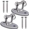 BeneLabel Set di 2 staffe ovali in metallo per appendere amaca a soffitto in legno, per interni ed esterni, sedia da yoga, sacchi da boxe in corda, 453,6 kg