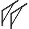 SOTECH Set di 4 staffe per ripiani (400 x 275 x 30 mm, nero, verniciato a polvere) Supporto per ripiani con traversa di stabilizzazione
