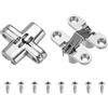 QUARKZMAN 2 Pezzi Cerniere Nascoste Per Ante Di Mobile 42 X 12.5 Mm Argento | 180 Gradi, Per Porte Invisibili In Legno, Cerniera A Croce Nascosta