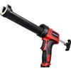MISTRO Pistola in silicone elettrica senza fili 300 ml, pistola a cartuccia leggera 0,9 kg con manico ergonomico LED, alimentata da batterie AA per sigillare finestre bagno e guarnizioni auto