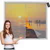 AMZSUN Zanzariera Finestra Magnetica Grigio 50x150cm Zanzariera Porta Finestra Chiudi Automaticamente Impedendo agli Insetti di Entrare per Balconi, Portefinestre
