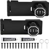 Focenat Lucchetto a combinazione a 3 cifre, 2pcs Lucchetto Hasp con serratura a combinazione, 4,3 pollici Chiusure Hasp, serratura a combinazione luminosa per porte piccole, cassettiera