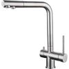 Tubico Kitchen River miscelatore lavello cucina 3 vie con canna dritta in acciaio inox Made in Italy T39057S