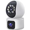 Generico Telecamera videosorveglianza domestica wireless interno zoom sicurezza casa 4k doppia telecamera