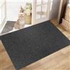 XUCHOU Zerbino Ingresso Casa 72 x 85 cm Antiscivolo, Assorbente Zerbino Ingresso Esterno e Interno con Retro in Gomma Antiscivolo per Porta e Corridoio, Nero
