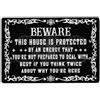 Generic Tappeto Da Bagno Moderno Zerbino Ingresso Beware This House Is Protected Classico Tappetino Da Bagno Per Ingresso Interno Terrazzo 40X60Cm