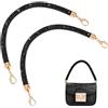PH PandaHall 2 cinghie per borsa con strass, 30,5 cm, manici corti per borse, cinturino rotondo per portafoglio, cinturino di ricambio nero, catena glitterata con chiusura a moschettone dorato, per