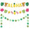 Lets Joy Decorazioni di Banner Hawaiani, Aloha Hawaii Striscioni, Hawaii Aloha Banner, Hawaii Tropical Party Hawaii, Flamingo Pineapple Foglie di Palma Decorazioni Hawaiian Summer Party (A)