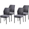 Hela Tische, Set di 4 sedie da sala da pranzo Almada, rivestimento in velluto/velluto antracite, seduta confortevole, cestello a molle, gambe rotonde in metallo, portata 100 kg