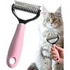Aeimekfal Rastrello sottopelo per cani, pettine per sfilacciamento su entrambi i lati, rastrello per la toelettatura del pelo a casa durante il bagno in interni ed esterni