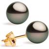 Secret & You Orecchini di Perle Coltivate Tahiti Nere Rotonde di 8-8,5 mm SECRET & YOU - Orecchini da donna in Oro 18K