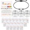 Namalu Set di 30 braccialetti regolabili classe 2026, braccialetti dell'amicizia con stelle, regali di fine trimestre, braccialetti a stella con biglietti sacchetti di organza per studenti e