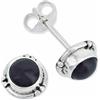 mantraroma orecchini a bottone in argento 925 con onice e pietra nera, orecchini con pietre preziose in vero argento sterling da donna, regalo