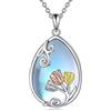 YFN Collana da donna in argento Sterling con ciondolo a forma di tulipano, per ragazze, mamma, figlia, compleanno, Natale, Argento sterling, Nessuna pietra preziosa