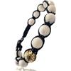 Samsara Bracciale Tibetano Buddista - shamballa con pietra in Madreperla - Filo in cotone cerato nero