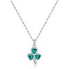 SLUYNZ Collana girocollo in argento Sterling 925 con trifoglio irlandese verde, per donne e adolescenti, collana con ciondolo a forma di quadrifoglio per San Patrizio